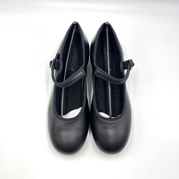 6.5W 6.5 WIDE WIDTH Capezio Women's 3800 Black Leather Mary Jane Dance Tap Shoes - Picture 3 of 13